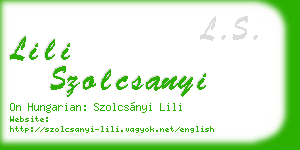 lili szolcsanyi business card